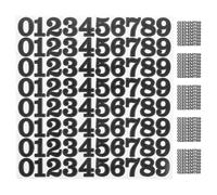 MAGICLULU Autocollants en Vinyle Imperméables pour Casque - Chiffres Noirs 1 Pouce Pack de 6 Feuilles Adaptés au Football Hockey Baseball et Softball Faciles à Appliquer et Amovibles