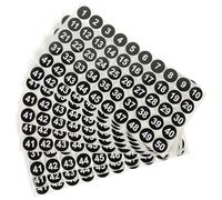 MAGICLULU Autocollants Numérotés Ronds 2,54 Cm Noirs Blanc Chiffre 1 à 50, Lot 10 Feuilles Adhésifs Imperméables pour Bureau, Organisation, Étiquettes Codage et Rangement Polyvalent