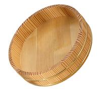 MAGICLULU Bac De Mélange Pour Riz à Sushi En Bois à Bord Doré 26 Cm Capacité Moyenne Solution De Rangement Pour Restaurant De Sushis