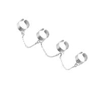 MAGICLULU Bague Chaîne Style Punk Ouverte en Alliage, Anneau à Maillons Créatifs pour Femme et Homme, Bijou Décoratif pour Doigt, Accessoire Mode Quotidien et Fête, Design Original