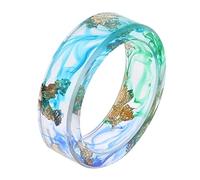 MAGICLULU Bague en Résine Feuille Dorée, Bijou Décoratif Doigts, 1 Pièce, Style Mode, pour Selfie et Tenue Quotidienne