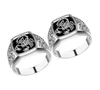 MAGICLULU Bague Homme Confortable et Élégante 2pcs en Alliage Scorpion Anneaux Assortis Style et Déclaration pour Usage Quotidien et Anniversaires