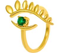 MAGICLULU Bague Mauvais Œil pour Femme en Alliage Or Zircons Micro Sertis, Anneau Géométrique Ouvert, Résistant la Déformation, pour Fêtes Costumées et Festivals