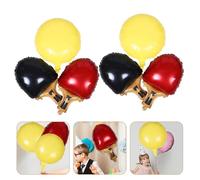 MAGICLULU Ballons en Aluminium Tennis de Table 9 Pcs - 6 Raquettes Rouge/Noir 3 Balles Rondes Jaunes - Décoration Fête Sportive Anniversaire Accessoires Gonflables pour Événement de Tennis