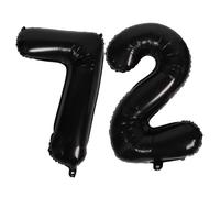 MAGICLULU Ballons Numéro Géants Aluminium Noir Décoration Anniversaire et Célébration Année Résistants et Adaptés Intérieur Extérieur