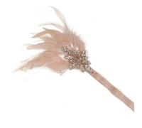 MAGICLULU Bandeau à Plumage Style Années 1920 pour Femmes, Accessoire Flapper Couleur Dorée, Bandeau de Mariage et Bal Vintage, Coiffure Rétro pour Soirée Charleston et Fête