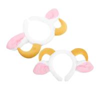 MAGICLULU Bandeau Cheveux en Peluche Cornes D'agneau 2 Pièces, Bande Élastique Confortable en Coton et Plastique, pour Fêtes et Usage Quotidien