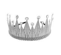 MAGICLULU Bandeau Couronne Argenté pour Garçon et Filles en Plastique, Décoration de Fête Forme Tridimensionnelle de Couronne, Accessoire Cheveux pour Anniversaire et Banquet