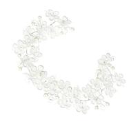 MAGICLULU Bandeau Fait Main en Dentelle Blanche Chaîne de Perles, Couvre-chefs Élégant pour Cheveux de Mariée, Accessoire Léger et Confortable pour Cérémonie et Fête