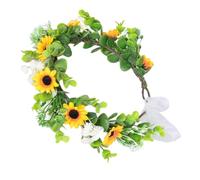 MAGICLULU Bandeau Floral Artificiel Ajustable pour Mariage et Fête Couronne de Fleurs Faux Tournesol Accessoire Cheveux Confortable et Stable pour Femmes