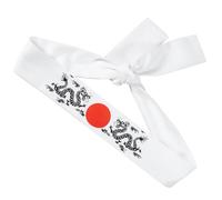 MAGICLULU Bandeau Karaté Japonerie Dragon Blanc en Coton Confortable pour Cosplay, la Cuisine, Entraînement et Fêtes, Accessoire Samouraï Homme