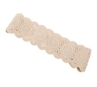 MAGICLULU Bandeau Large en Coton au Crochet pour Femmes, Foulard Bandana Tricoté Ajouré, Accessoire Cheveux Printemps-Été, Protection Solaire, Couleur Beige, Style Vintage