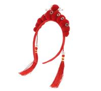 MAGICLULU Bandeau Opéra de Pékin bandeau chinois Diadème chinois gland période bandeau de pompe Play-bande de rôle costume de la dynastie qing accessoires du nouvel an chinois tissu rouge