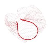 MAGICLULU Bandeau Voile Mariage en Résille Rouge Vif, Coiffure Filet Couvrant Visage, Accessoire Rétro Années 1920 pour Mariage, Cocktail et Courses, Bandeau Femme Élégant et Léger