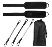 MAGICLULU Bandes de Résistance pour Chevilles avec Sangles Ajustables Lot de 3 Set de en Dégradé de Gris avec 1 Paire de Chevillères Noires Accessoires Fitness pour Musculation des