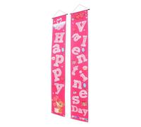 MAGICLULU Bannière de Porte Saint-valentin Légère en Polyester, 1 Paire de Fanions Décoratifs Romantiques pour Décoration Murale de Fête