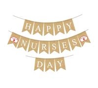 MAGICLULU Bannière Fanion Lin Imprimé Nurse Day Décoratif pour Fête et Photo Fanion Queue Hirondelle Léger à Suspendre pour Décoration Thématique Joyeuse