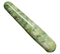 MAGICLULU Bâton de Massage en Jade Vert Naturel, Outil D’acupression Portable pour Visage et Corps, Tige D’acupuncture Lisse, Massage des Points D’énergie, Détente Musculaire et Bien-être
