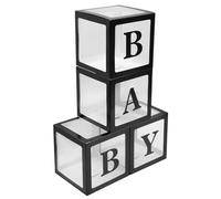 MAGICLULU Boîte à Ballons Décorative 4 Pièces en Carton et Pvc Noir pour Anniversaire de Bébé, pour Décorations et Accessoires Photo