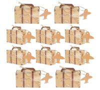 MAGICLULU Boîte à Bonbons de Valise Vintage Carton Robuste Couleur Jaune Rétro Lot de 50 Pièces Coffret Mariage et Fête Mini Coffre à Dragées Portable pour Décoration Voyage