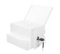 MAGICLULU Boîte à Dons avec Fente pour Cartes de Visite et Grosse Capacité avec Serrure Acrylique Urne de Vote Moderne pour Collecte de Dons et Événements Caritatifs
