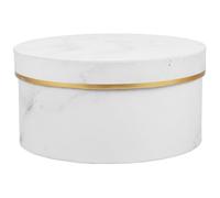 MAGICLULU Boîte à Fleurs Ronde et Rangement en Papier Blanc Marbrure Dorée, Boîte Présent Élégante Décoration pour Arrangements Floraux pour Boutiques et Centres Commerciaux