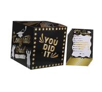 MAGICLULU Boîte à Messages pour de Remise des Diplômes Boîte de Vote Multifonctionnelle Carton Noir avec Cartes Support pour Cartes de Adaptée pour Maternelle à Décorations pour de Remise