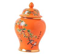 MAGICLULU Boîte à Thé Boîte De Thé Bocal avec Couvercle Pots De Thé Pendant La Nuit Récipient Hermétique Pot De Thé Théière Pot Hermétique Pot Scellé Orange Céramique