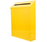 MAGICLULU Boîte aux Lettres Murale Vintage en Métal Jaune Style Rétro Design Simple et Compact Boîte à Suggestions Murale pour Courrier Extérieur Pratique et Légère pour Maison Jardin