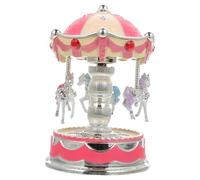 MAGICLULU Boîte boîte à Musique carrousel en Forme de Enfants Ancien Petit Joyeux créer Musical Noël Filles Mariage Faire la fête Plastique Rose