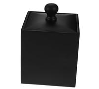 MAGICLULU Boîte De Rangement Coton-Tige Noire avec Couvercle Organisateur Compact pour Coton Cure-Dents Et Accessoires Design Maté pour Salle De Bain Et Usage Quotidien