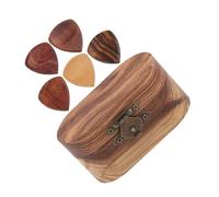 MAGICLULU Boîte de Rangement pour Médiators Bois Coffret Compact pour Accessoires Guitare Acoustique et Électrique avec Médiators Bois Naturel Facile à Transporter et Organiser