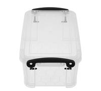 MAGICLULU Boîte de Rangement Transparente Couvercle Sécurisé 1,3l en Plastique Structure Compacte pour Fiches Index pour École et Salle de Classe