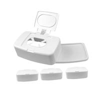 MAGICLULU Boîte Distributrice de Lingettes Humides 4 Pcs Plastique Blanc Couvercle Distributeur Rechargeable pour Maison Salon Chambre Bébé Rangement Pratique