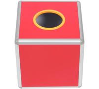 MAGICLULU Boîte en Alliage D'aluminium et Acrylique de Loterie Carrée Rouge Solide et Multifonctionnelle pour Tombola, pour Événements et Collecte de Dons