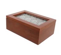 MAGICLULU Boîte En Bois Massif Bacs De Rangement Avec Couvercles Armoire Organisateur De Bijoux Plateau De Support Vintage Petit Coffre À Fenêtre En Verre Petit Coffre Au