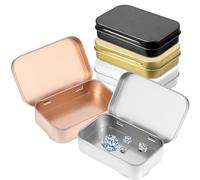 MAGICLULU Boîte En Fer Mini Rectangulaire 9.5X6.3X2.1 Cm Avec Couvercle Charnière Boîte Métallique De Rangement Pour Bonbons Et Petits Objets Accessoire Compact Pour Maison Et Bureau