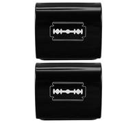 MAGICLULU Boîte en Fer Noire pour Rangement et Recyclage de Lames de Rasoir, 2pcs, pour Salon de Coiffure, Conteneur Sécurisé pour Lames Usagées