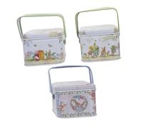 MAGICLULU Boîte en Métal Blanc Ronde 3 Pièces pour Pâques, Boîte de Rangement Multifonctionnelle Design Lapin Unique, pour Célébrations et Fête D'anniversaire Style Plusieurs styles