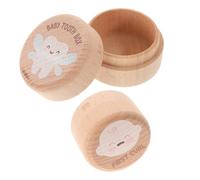 MAGICLULU Boîte pour Dents de Lait en Bois 2pcs Ronde pour Organiser et Conserver les Dents de Bébé pour Baby Shower