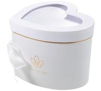 MAGICLULU Boîte Présent de Cœur Double Couche Légère en Papier et Pvc pour Anniversaire ou Bouquet de Fleurs Délicat et Créatif Blanc