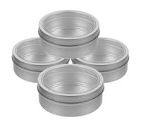 MAGICLULU Boîtes à Épices Magnétiques Rondes et Identification Facile Lot de 4 en Fer-blanc Argenté avec Design Magnétique pour Rangement la Cuisine et Voyage en Camping-