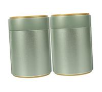 MAGICLULU Boîtes à Thé en Métal Hermétiques 2pcs Vertes pour Conserver le Thé Sachets avec Design Élégant Cuisine ou Cadeau Amateur