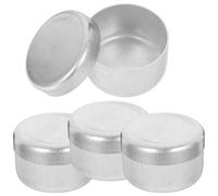 MAGICLULU Boîtes en Aluminium pour Prélèvement D'échantillons de Sol, 4 Pièces, Conteneurs Ronds de 46 Mm X 25 Mm avec Couvercles, Bocaux de Pesée D’échantillonnage pour Laboratoire