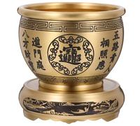 MAGICLULU Bol à Trésors en Laiton Doré avec Base Stable, Bol de Richesse Chinois Traditionnel pour Décoration Maison et Bureau, Design Vintage et Multifonctionnel