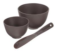 MAGICLULU Bol Mélangeur en Silicone Résistant la Chaleur Noir Café, Kit DIY 3 Pièces, Accessoire pour Masque Facial et Pot de Fusion Cire pour Soins Visage à Domicile