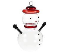MAGICLULU Bonbonnière Verre avec Couvercle Motif Bonhomme pour Stockage De Bonbons Et Décoration De Noël Intérieur