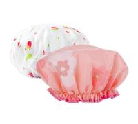 MAGICLULU Bonnet de Bain Imperméable Double Couche Pliable et Protection Cheveux 2pcs Plusieurs styles Bande Élastique en Peva Plusieurs styles pour Spa et Maquillage