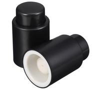 MAGICLULU Bouchons de Bouteille de Vin Noirs 2pcs en Silicone Alimentaire Abs, Faciles à Installer et Sûrs pour Sceller et Conserver le Vin la Maison