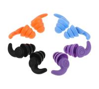 MAGICLULU Bouchons D'oreilles en Silicone Souple Étanches pour Natation - 4 Paires Multicolores Étui Anti-perte - Réutilisables pour Nageurs Adultes, Bain, Surf et Plongée